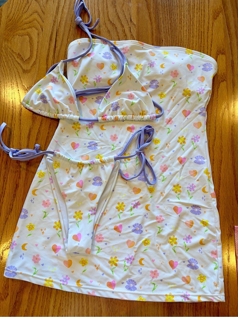 Princess Polly White Floral Print Triangle Bikini Set with coverup